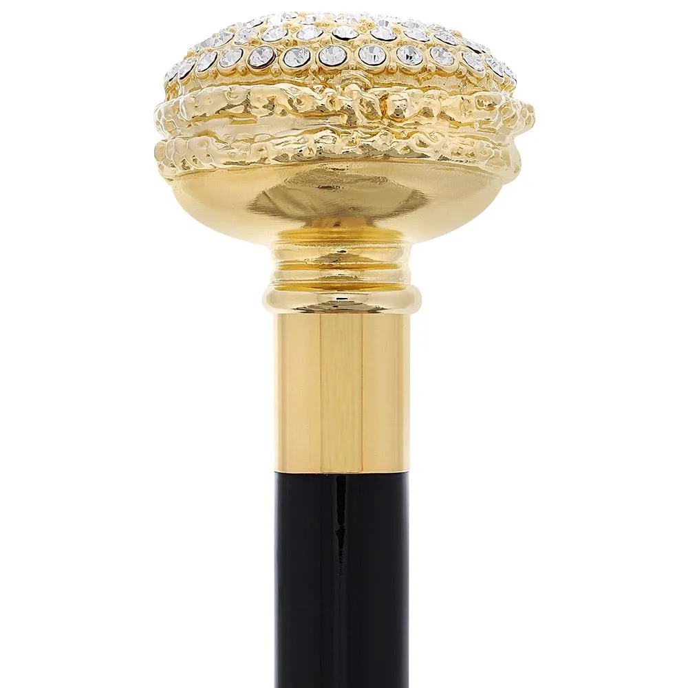 Italian Luxury: 24K Gold Plated Cane with Swarovski Rhinestones