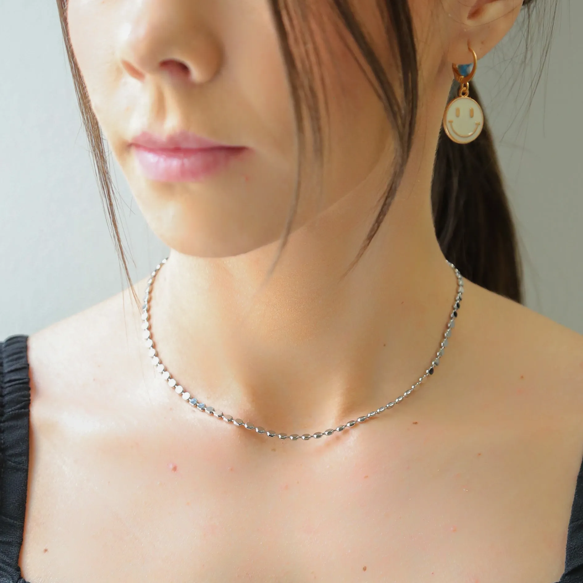 Kadia Silver Necklace Choker is 12.5 inches and fits XXS to M