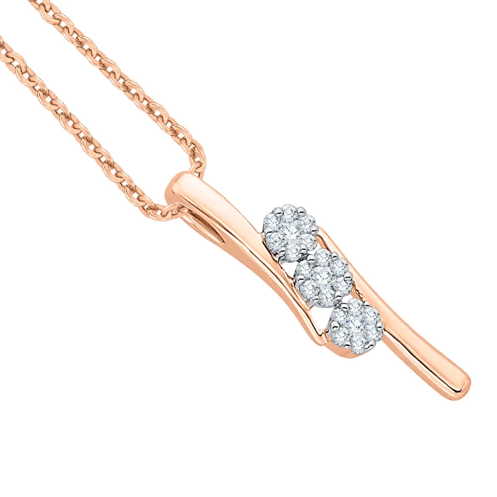 KATARINA Cluster Diamond Bypass Pendant Necklace (1/10 cttw)