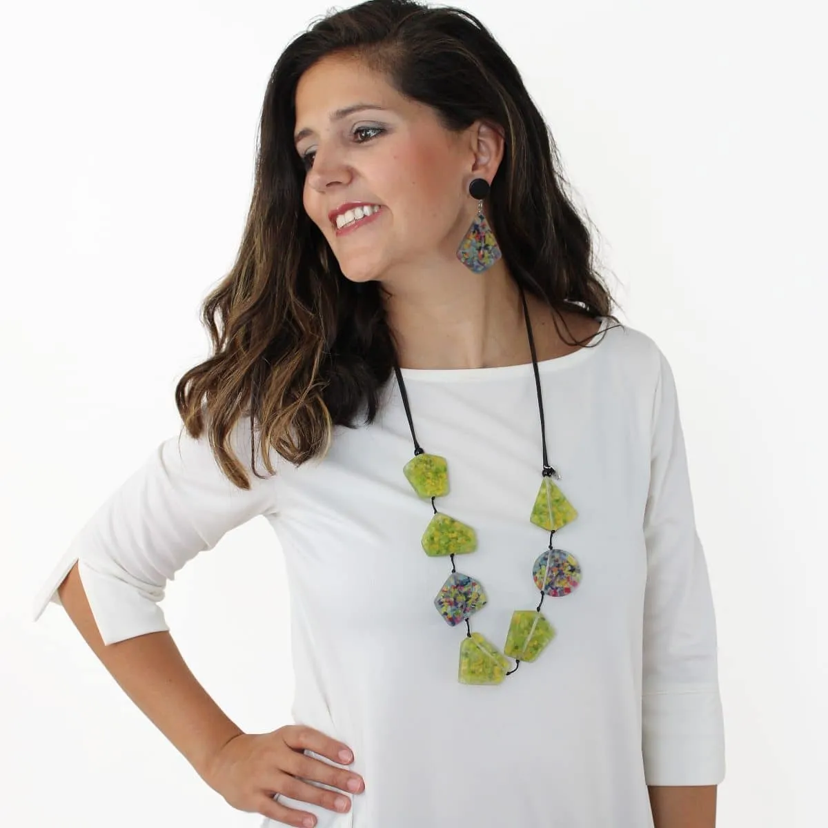 Lime and Multi Caroline Statement Necklace