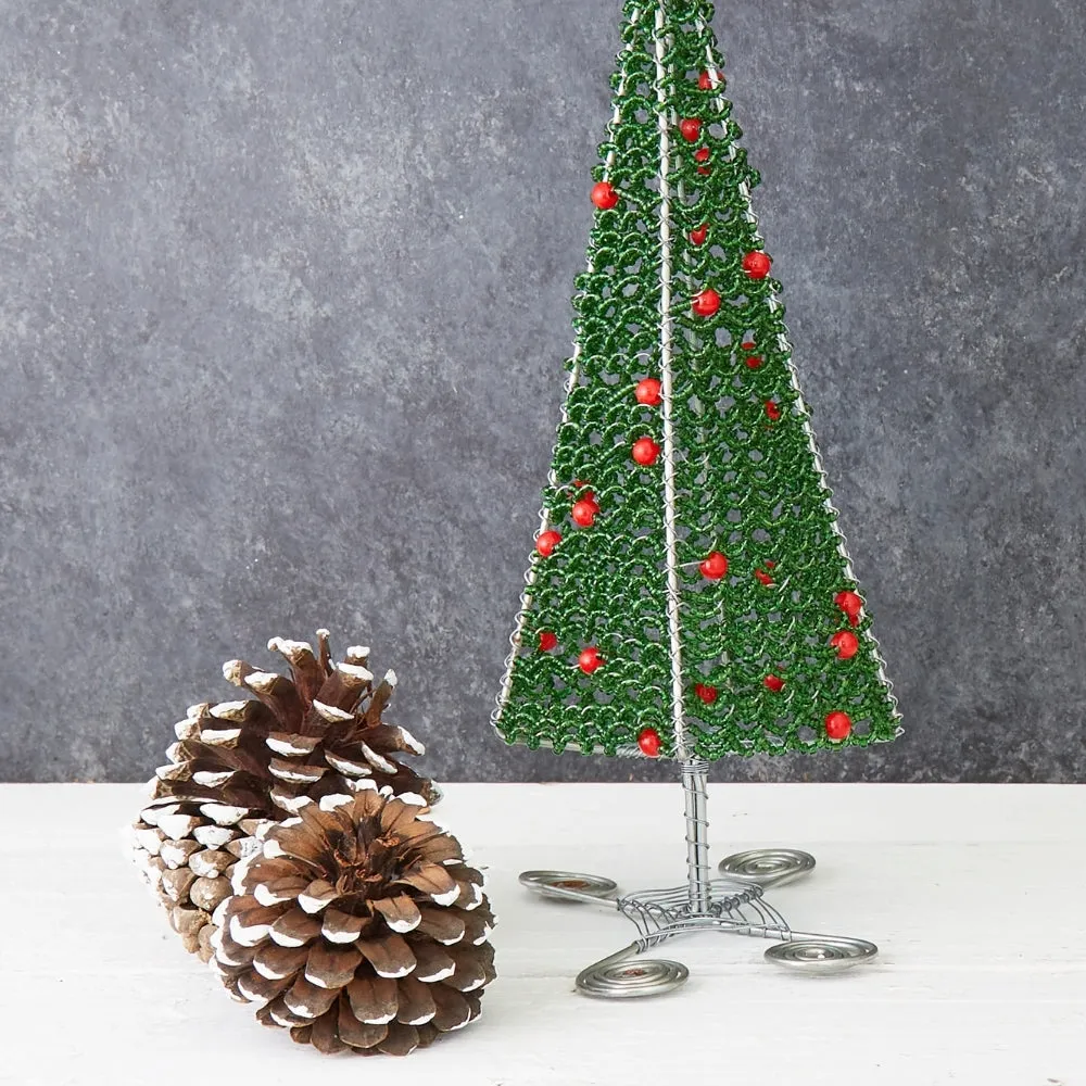 Maasai Beads Tall Decorative Tabletop Christmas Tree