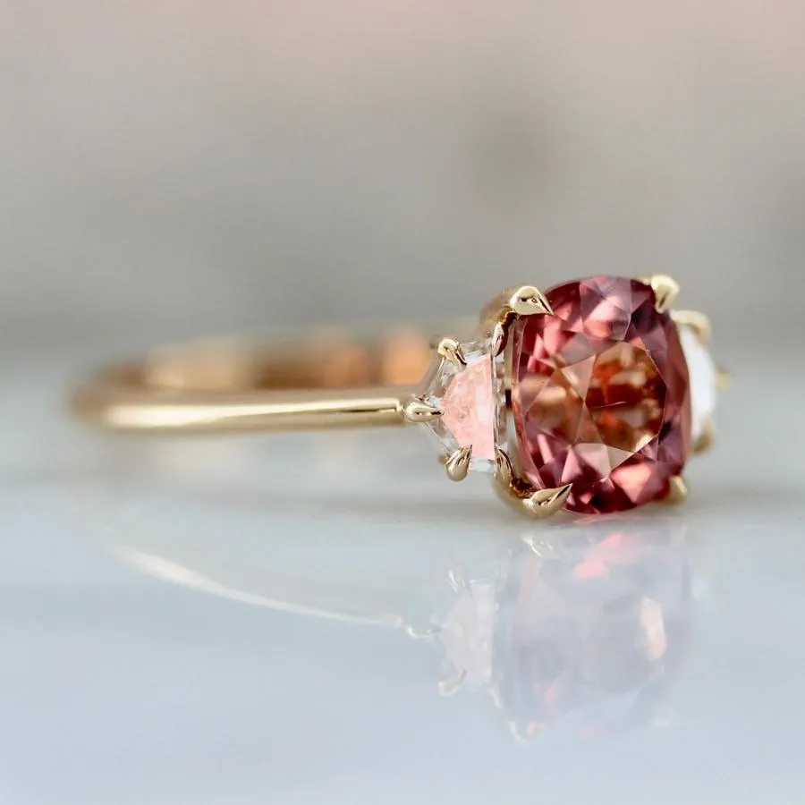 Magic Hour Pink Cushion Cut Tourmaline Ring