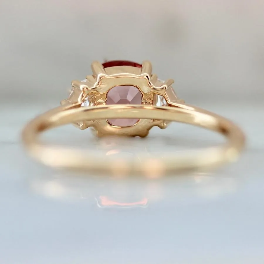 Magic Hour Pink Cushion Cut Tourmaline Ring