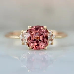 Magic Hour Pink Cushion Cut Tourmaline Ring