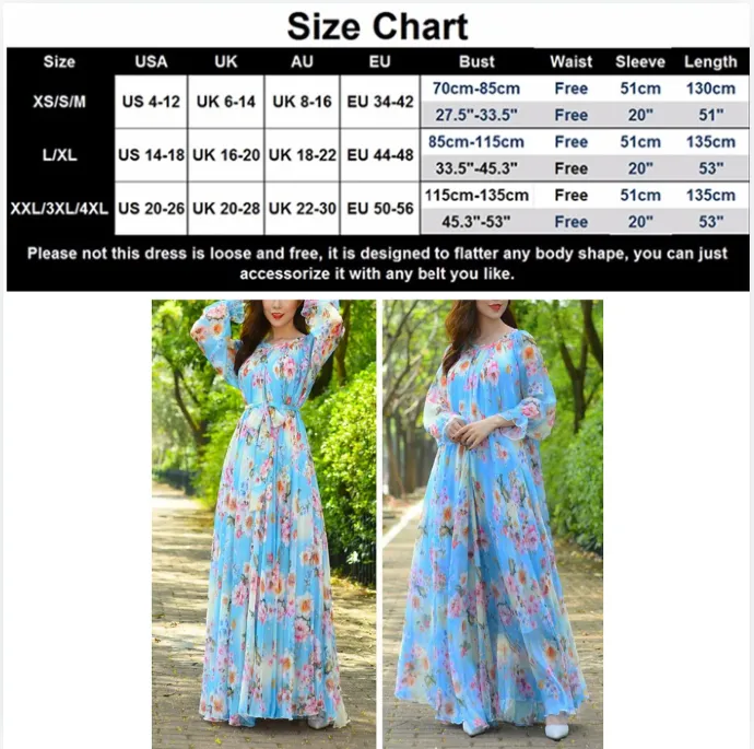 Maxi Dress Floral Printed. (Modest style dress)