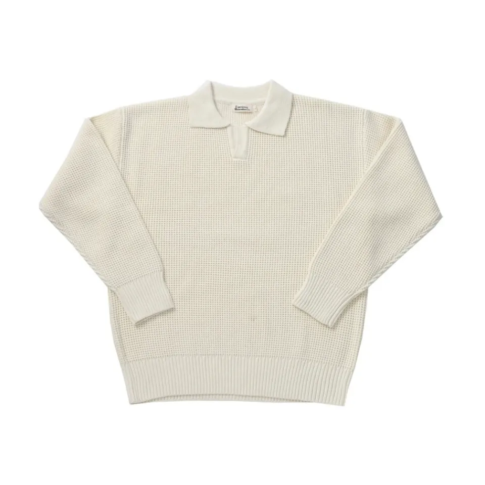 Men's Waffle Open Collar Sweater