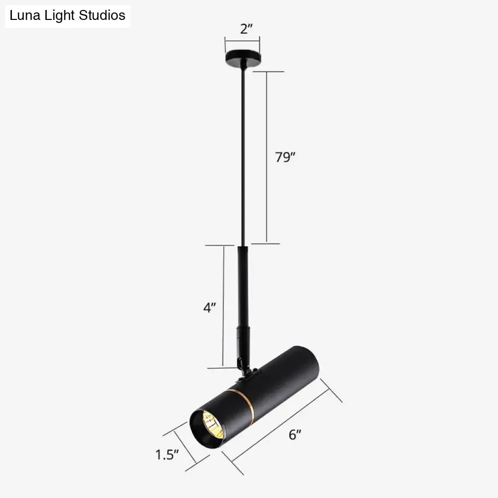 Minimalistic Tube design LED Hanging Lamp for Bedside Suspension Pendant Light in Black