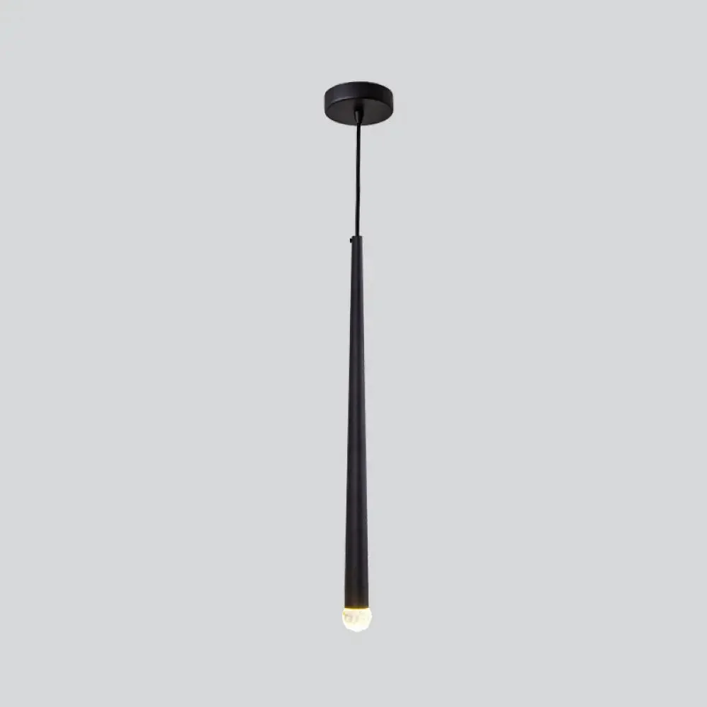 Minimalistic Tube design LED Hanging Lamp for Bedside Suspension Pendant Light in Black