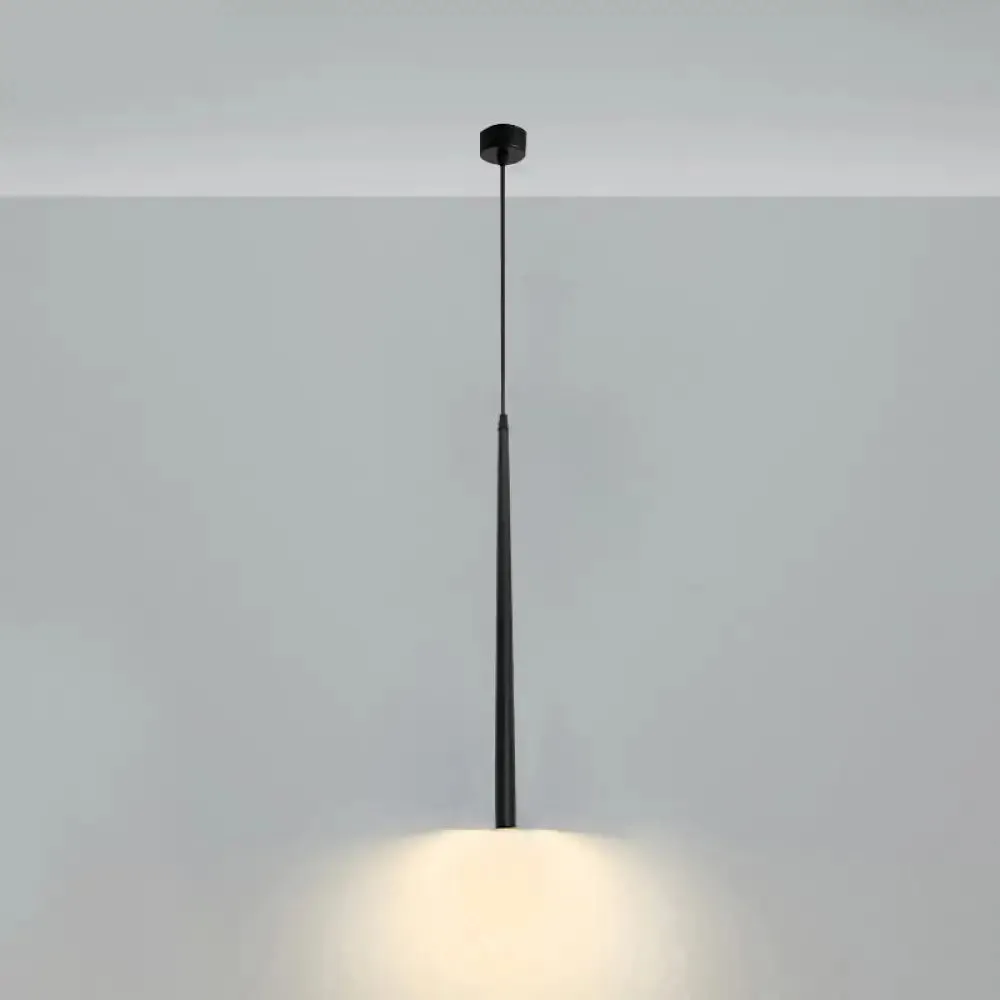 Minimalistic Tube design LED Hanging Lamp for Bedside Suspension Pendant Light in Black