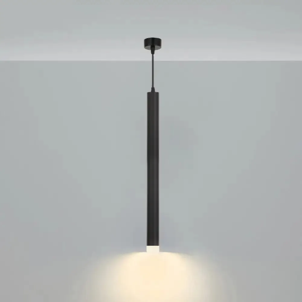 Minimalistic Tube design LED Hanging Lamp for Bedside Suspension Pendant Light in Black