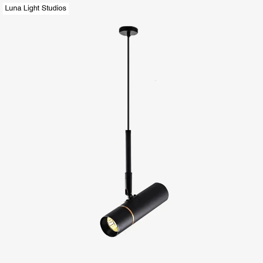 Minimalistic Tube design LED Hanging Lamp for Bedside Suspension Pendant Light in Black