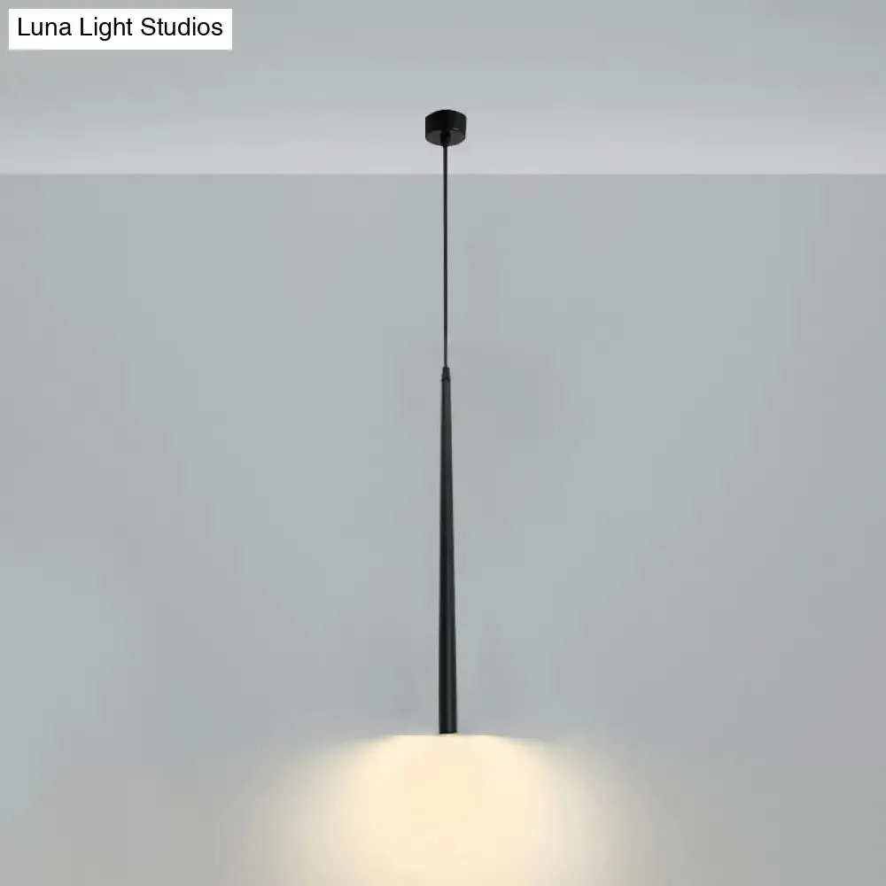 Minimalistic Tube design LED Hanging Lamp for Bedside Suspension Pendant Light in Black