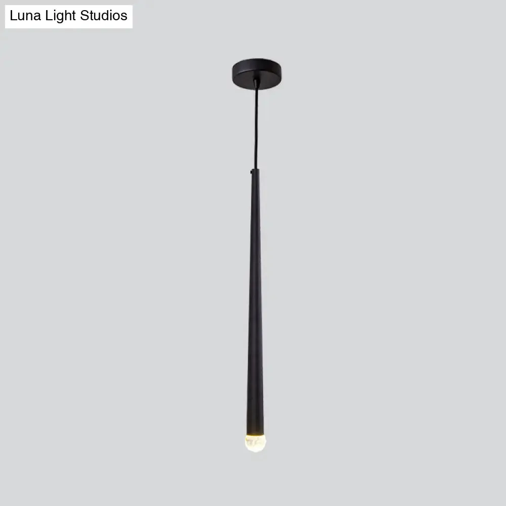 Minimalistic Tube design LED Hanging Lamp for Bedside Suspension Pendant Light in Black