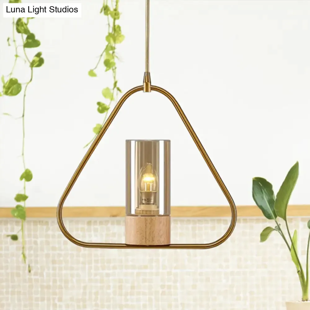 Modern Gold Triangle Drop Pendant Light for Living Room - Sleek Metal Design