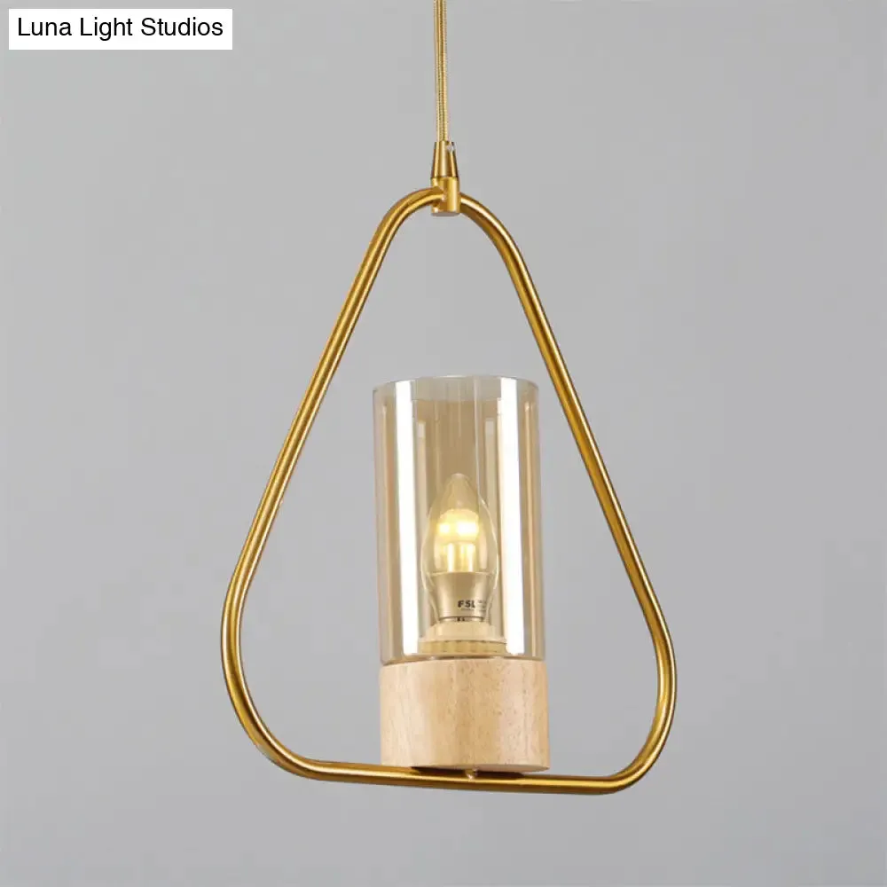 Modern Gold Triangle Drop Pendant Light for Living Room - Sleek Metal Design