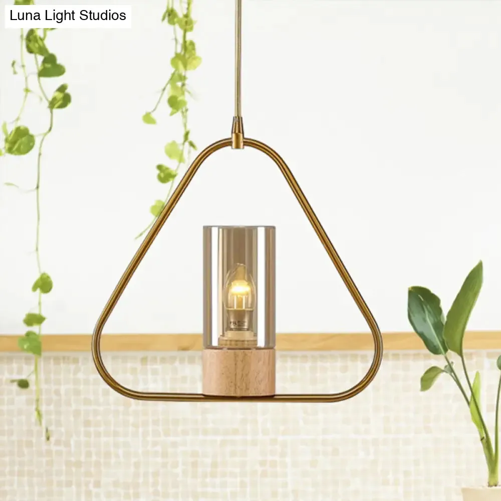 Modern Gold Triangle Drop Pendant Light for Living Room - Sleek Metal Design