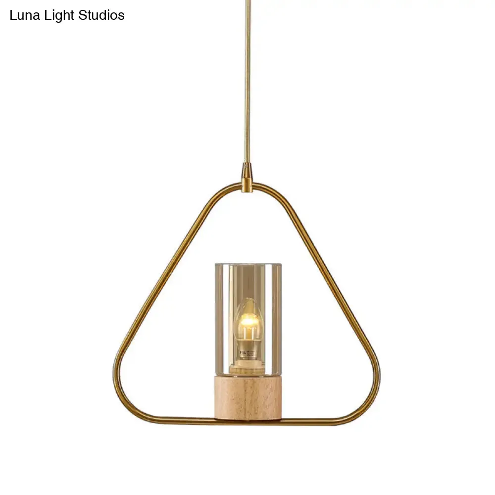 Modern Gold Triangle Drop Pendant Light for Living Room - Sleek Metal Design