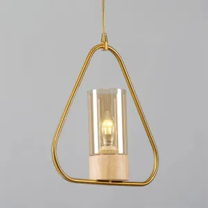 Modern Gold Triangle Drop Pendant Light for Living Room - Sleek Metal Design