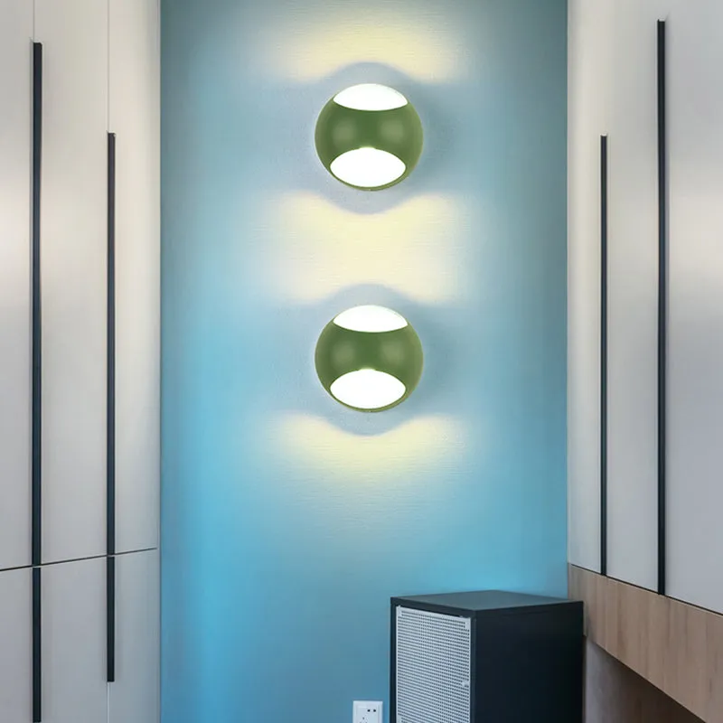 Modern Half-Globe Wall Sconce for Study Room - Sleek Plastic Design