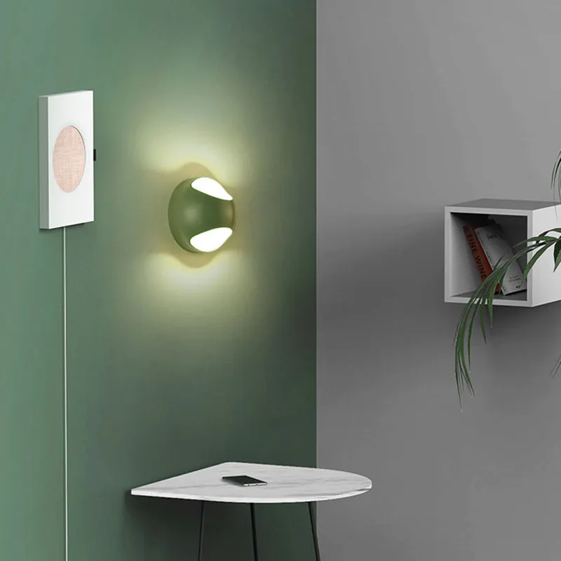 Modern Half-Globe Wall Sconce for Study Room - Sleek Plastic Design