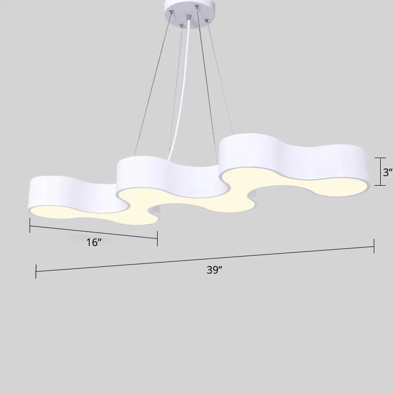 Modern LED Ceiling Light - Sleek Metal Office Chandelier Fixture