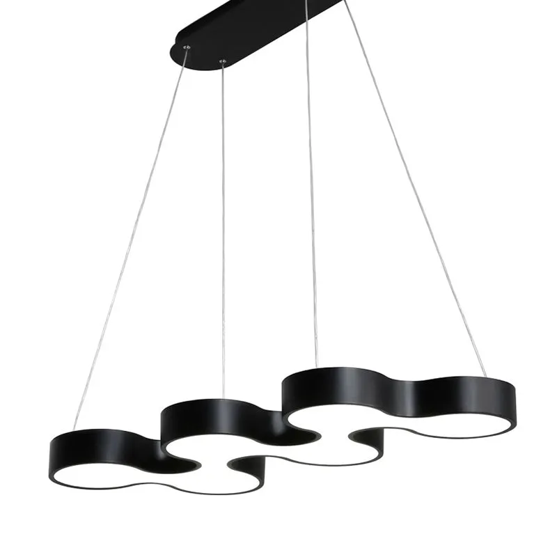 Modern LED Ceiling Light - Sleek Metal Office Chandelier Fixture