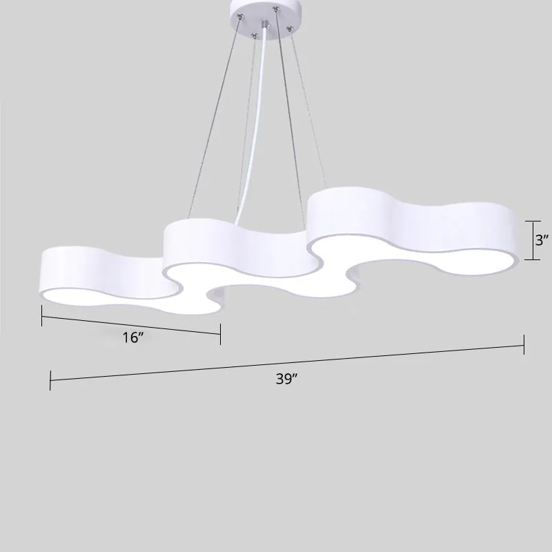 Modern LED Ceiling Light - Sleek Metal Office Chandelier Fixture