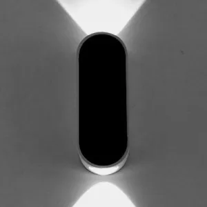 Modern Oval LED Wall Sconce Light - Sleek Black Aluminum Design, Warm/White Lighting for Bedroom