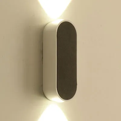 Modern Oval LED Wall Sconce Light - Sleek Black Aluminum Design, Warm/White Lighting for Bedroom