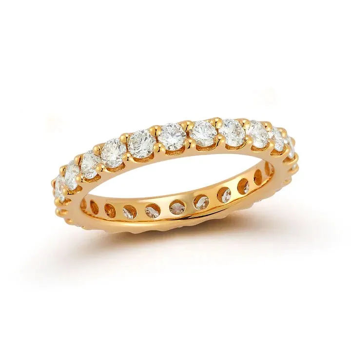 Moissanite Diamond Eternity Ring in 14K Gold - 4mm