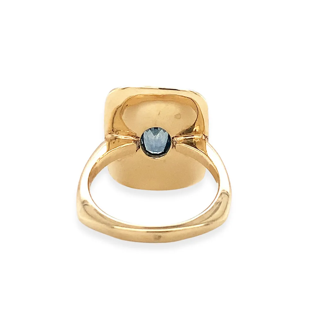 Montana Sapphire & Yellow Gold Crest Ring- "Metolius "