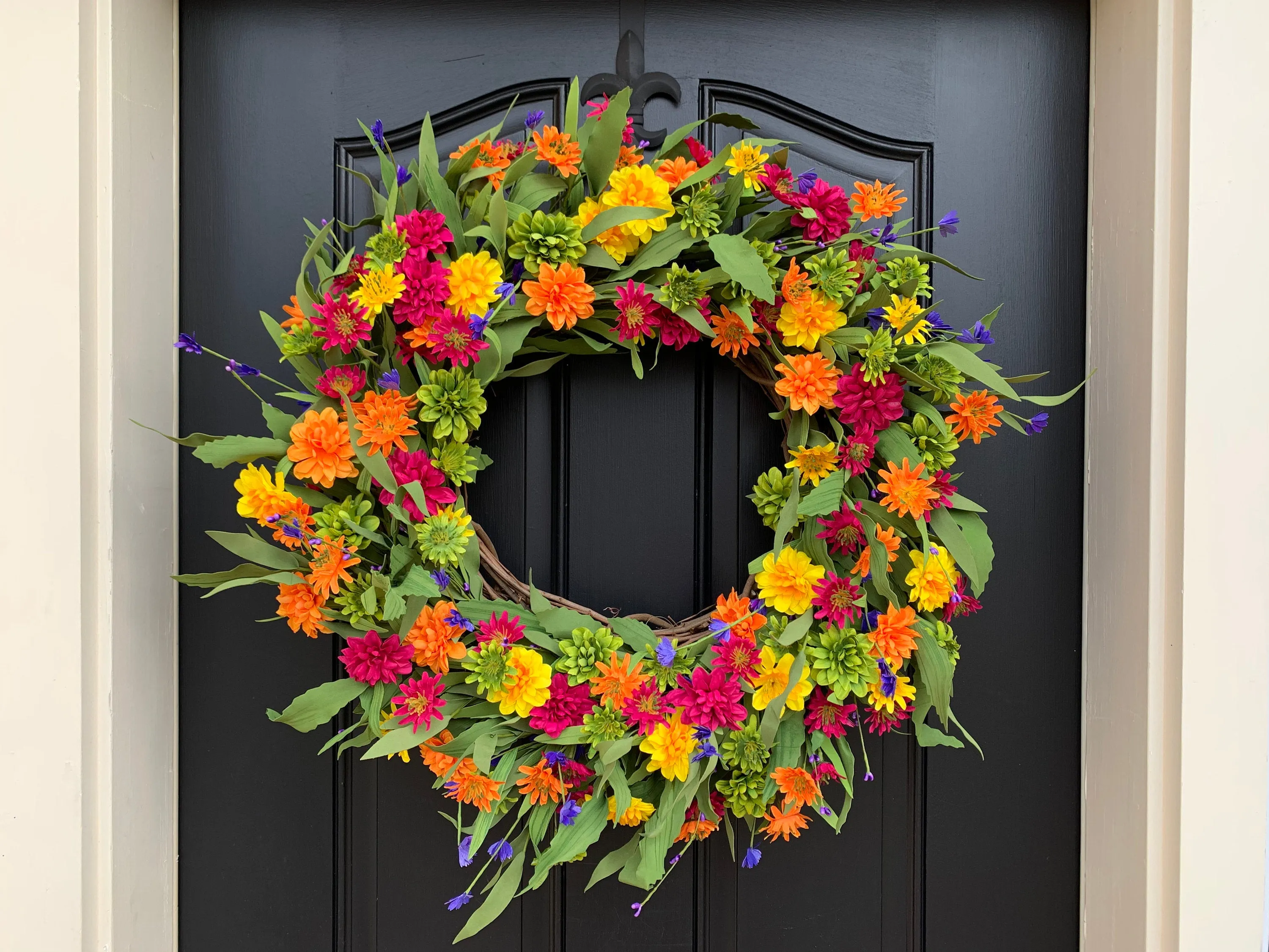 Multi-Colored Daisy Wreath