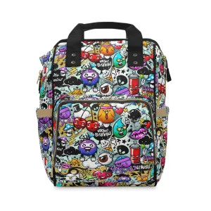 Multifunctional Backpack - Funky Graffiti Pattern