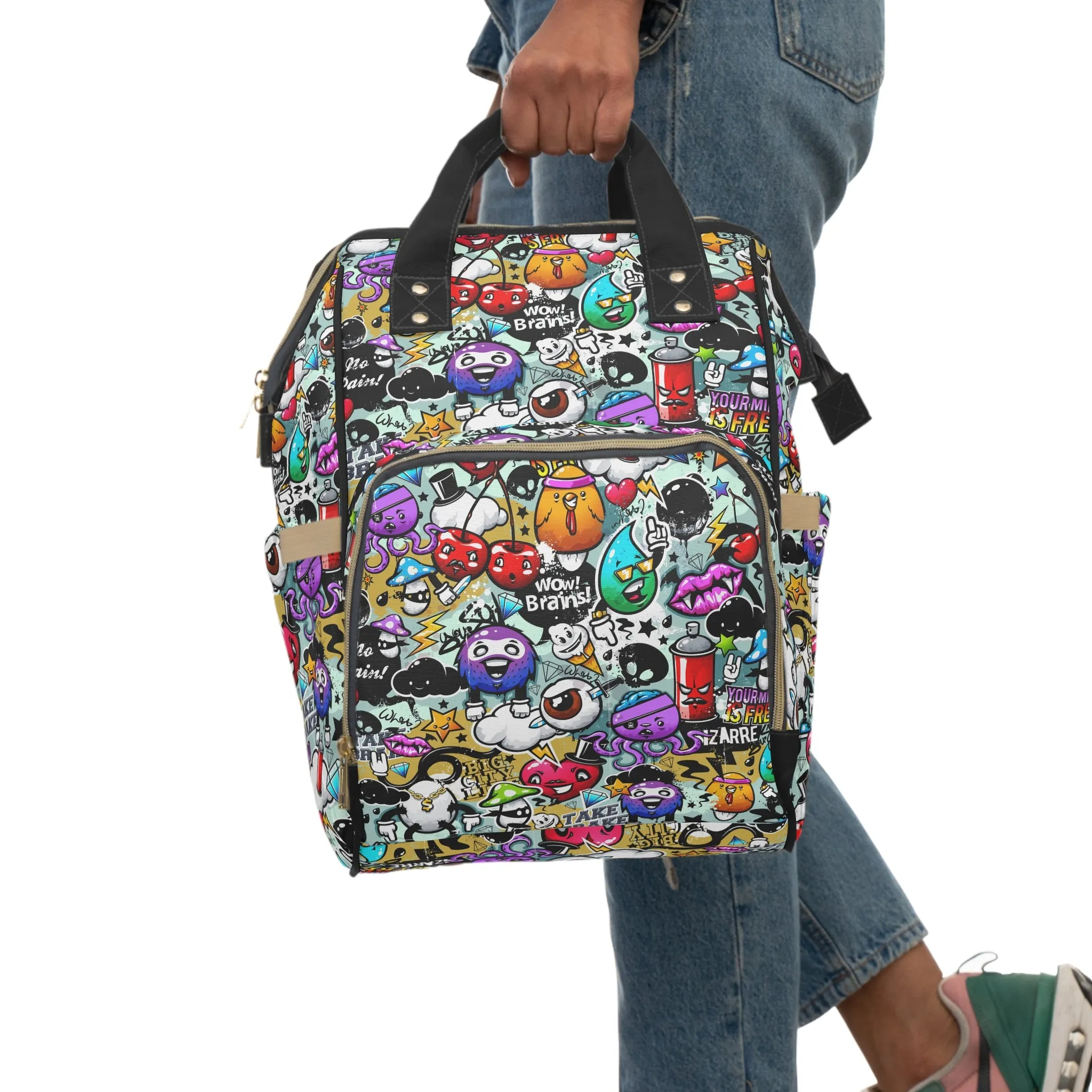 Multifunctional Backpack - Funky Graffiti Pattern