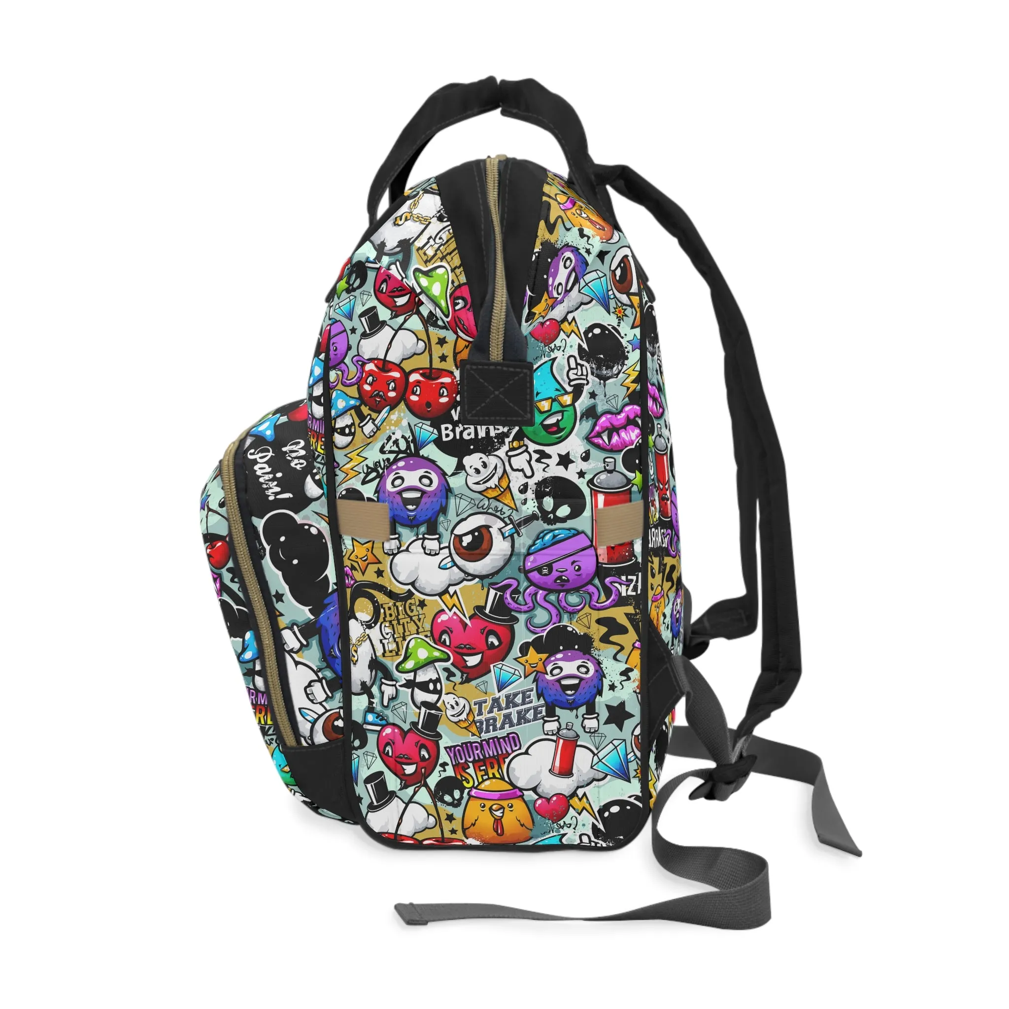 Multifunctional Backpack - Funky Graffiti Pattern