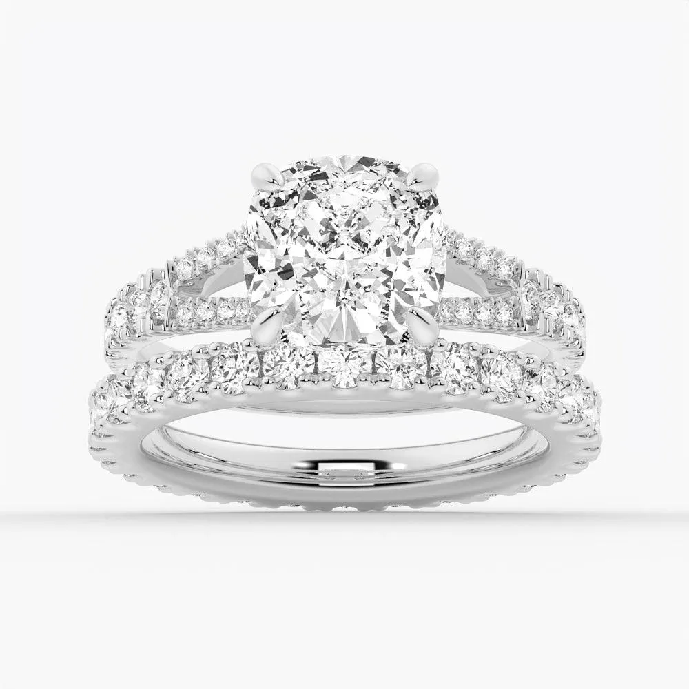 NEW Cushion Cut Split-Shank Moissanite Engagement Ring