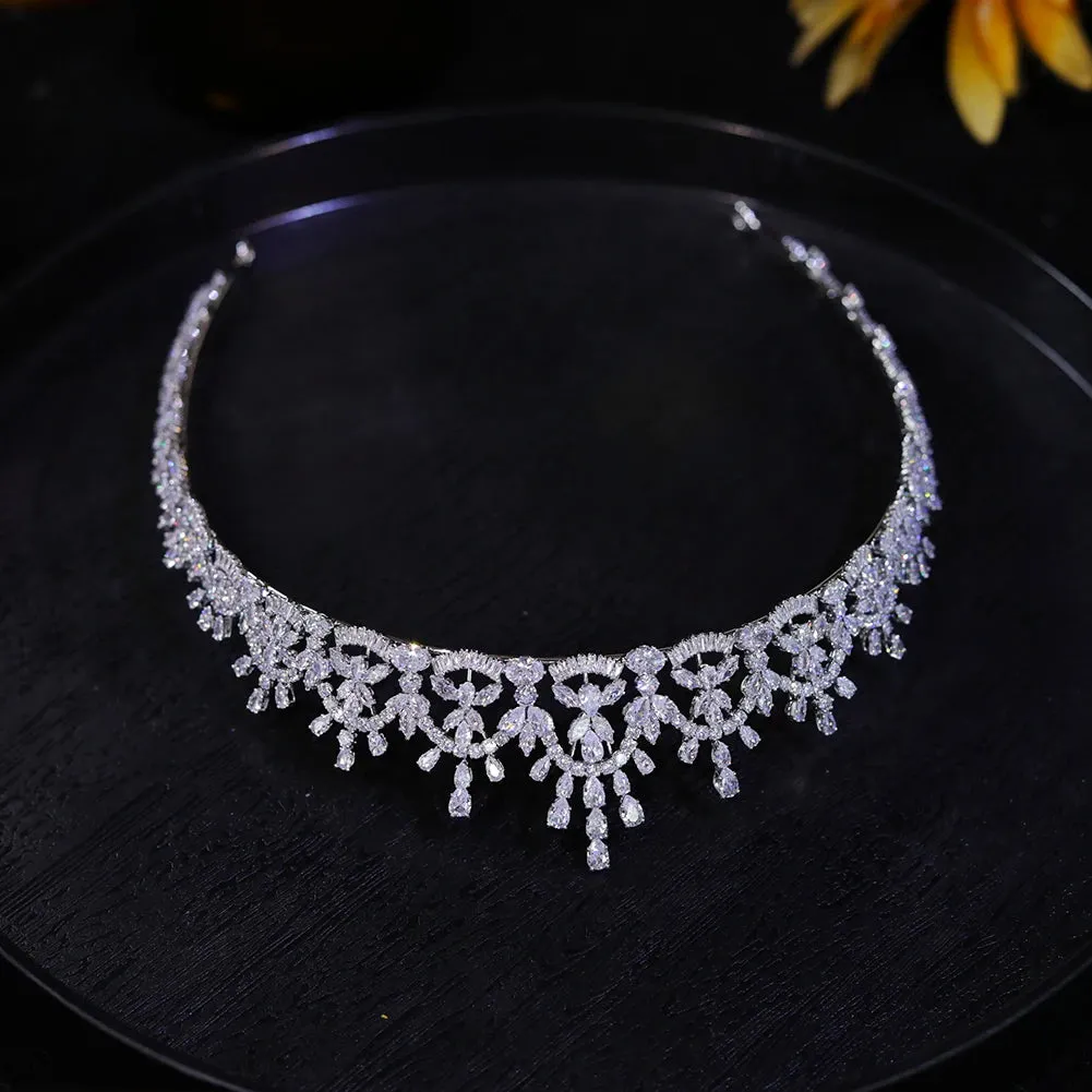 New Design Tiara Sparkling Bridal Headwear Bridal Crystal Cubic Zirconia Hair Band