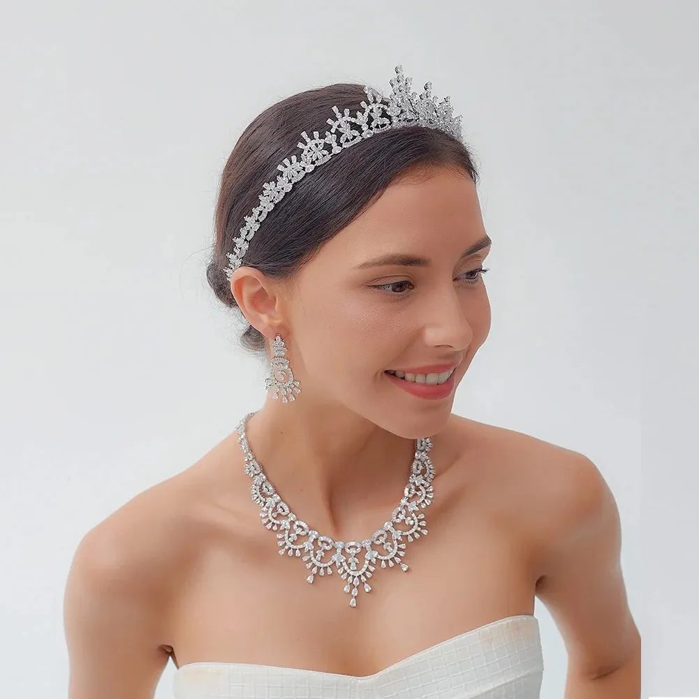 New Design Tiara Sparkling Bridal Headwear Bridal Crystal Cubic Zirconia Hair Band