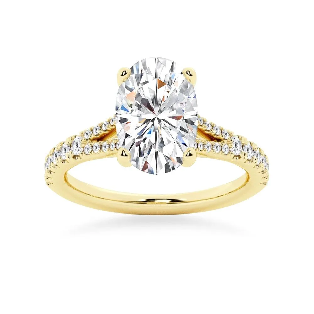 NEW Oval Cut Split-Shank Moissanite Engagement Ring