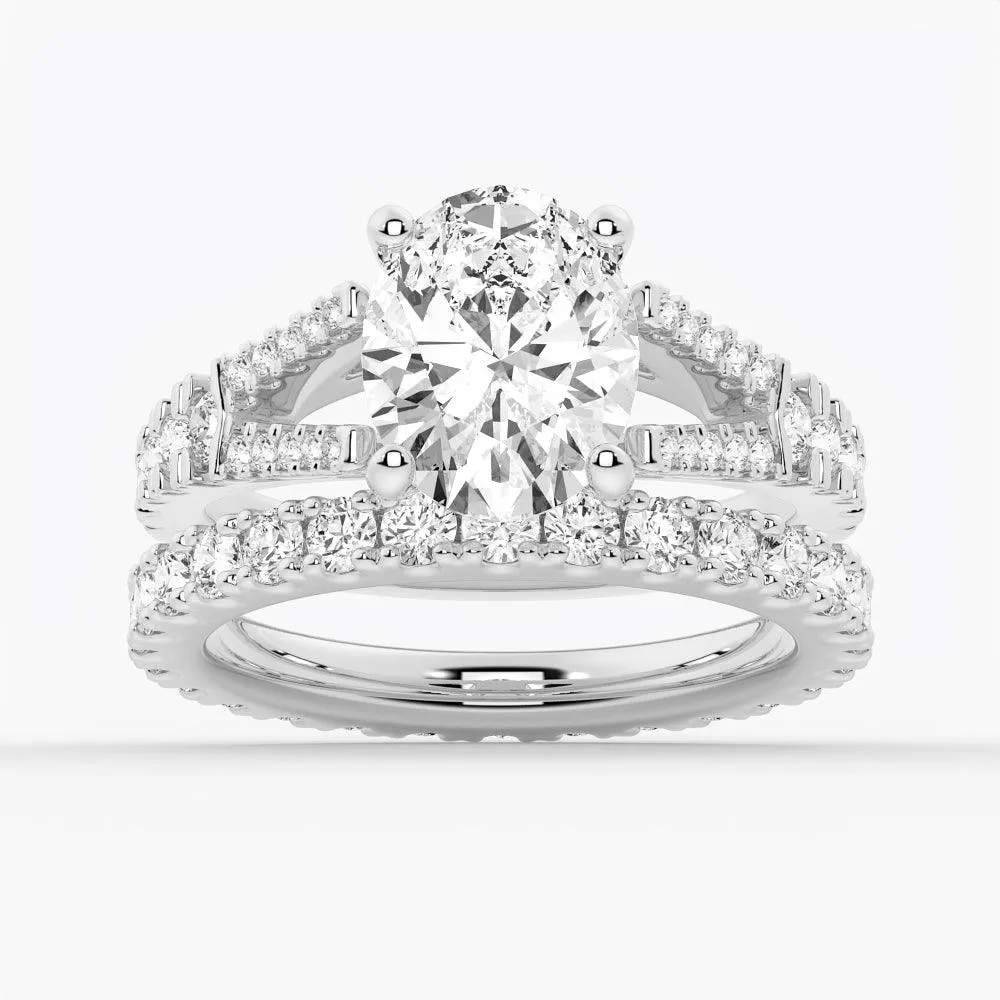 NEW Oval Cut Split-Shank Moissanite Engagement Ring