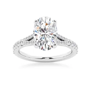 NEW Oval Cut Split-Shank Moissanite Engagement Ring