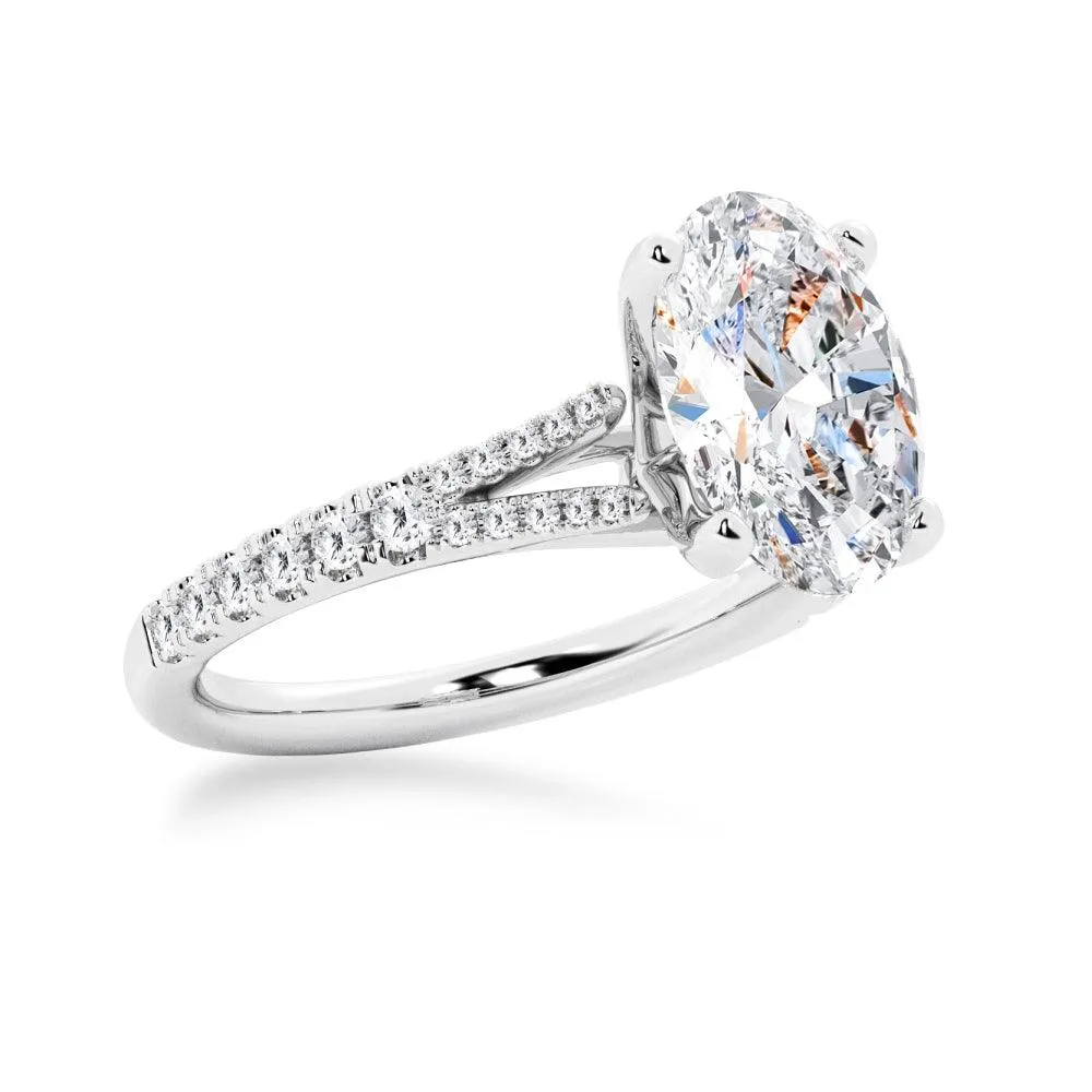 NEW Oval Cut Split-Shank Moissanite Engagement Ring