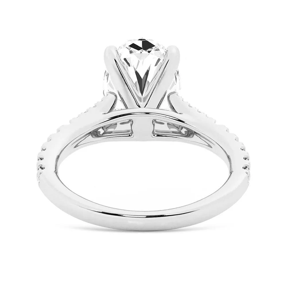 NEW Oval Cut Split-Shank Moissanite Engagement Ring