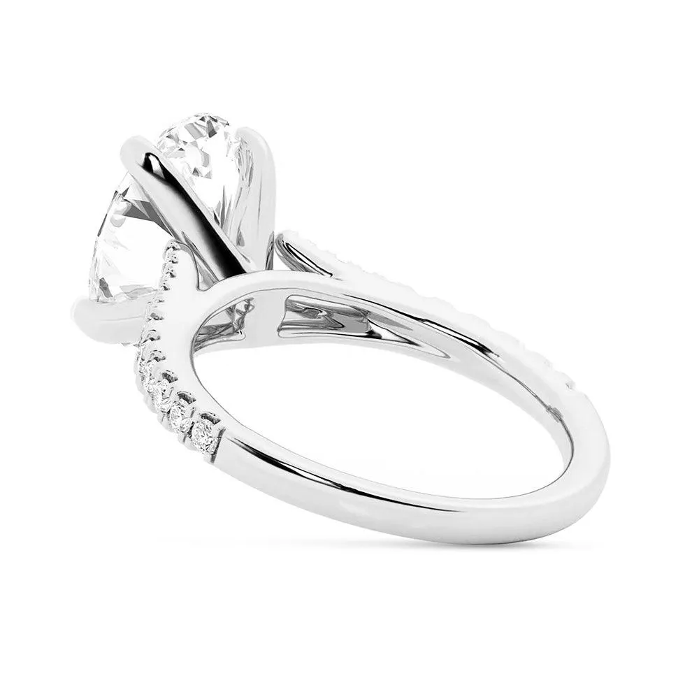 NEW Oval Cut Split-Shank Moissanite Engagement Ring