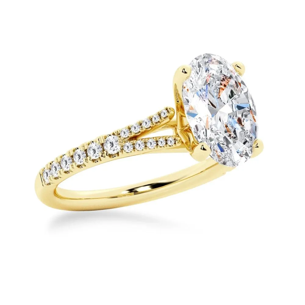 NEW Oval Cut Split-Shank Moissanite Engagement Ring