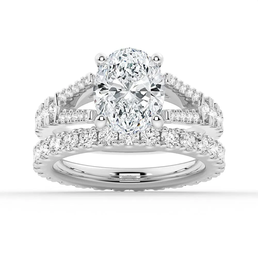 NEW Oval Cut Split-Shank Moissanite Engagement Ring