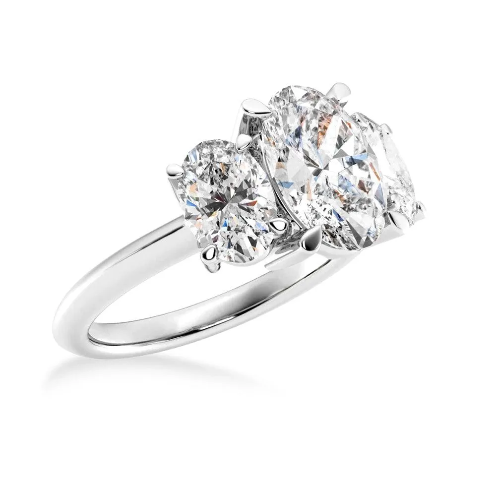 NEW Oval Cut Three Stone Moissanite Engagement Ring