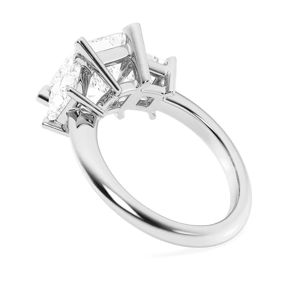 NEW Princess Cut Three Stone Moissanite Engagement Ring