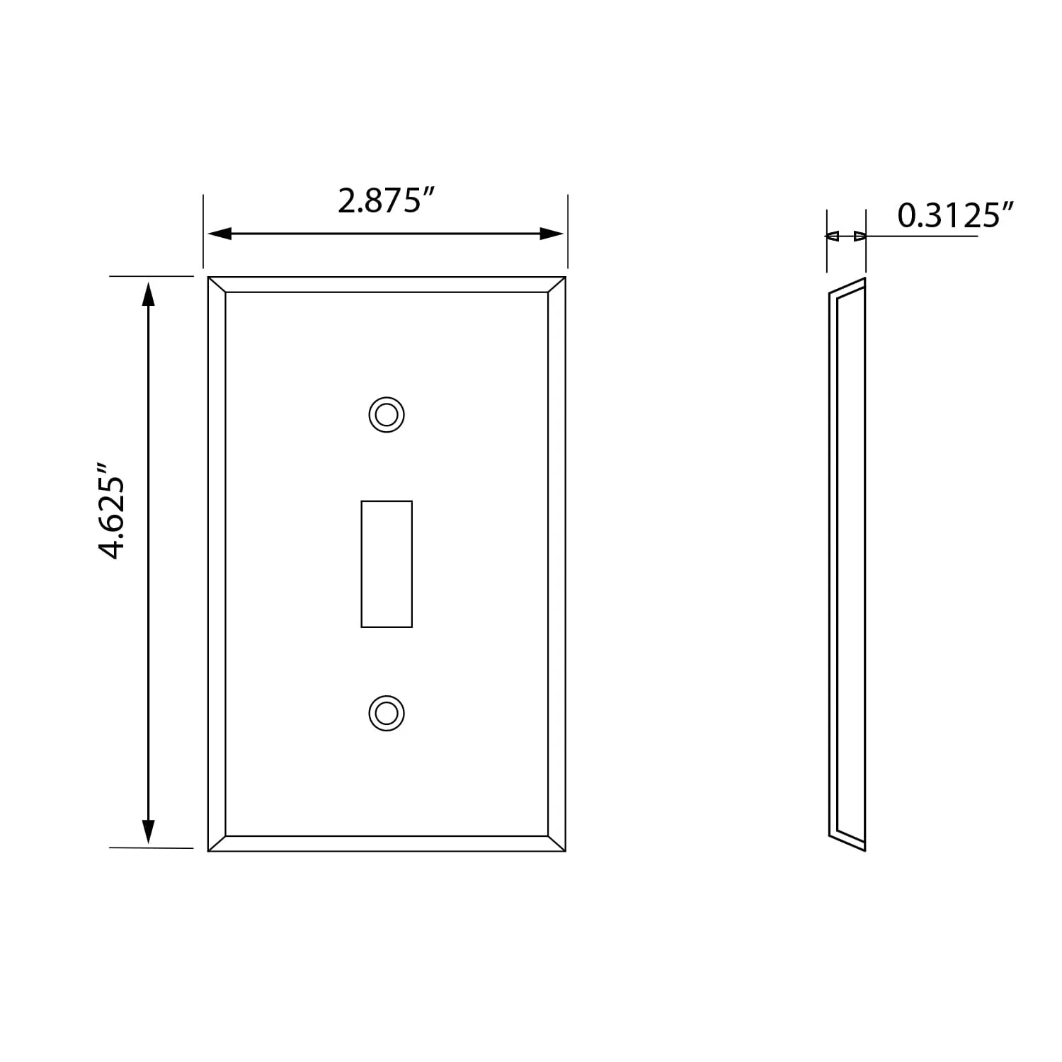 New York Switch Plate with Single Toggle in Bright Chrome