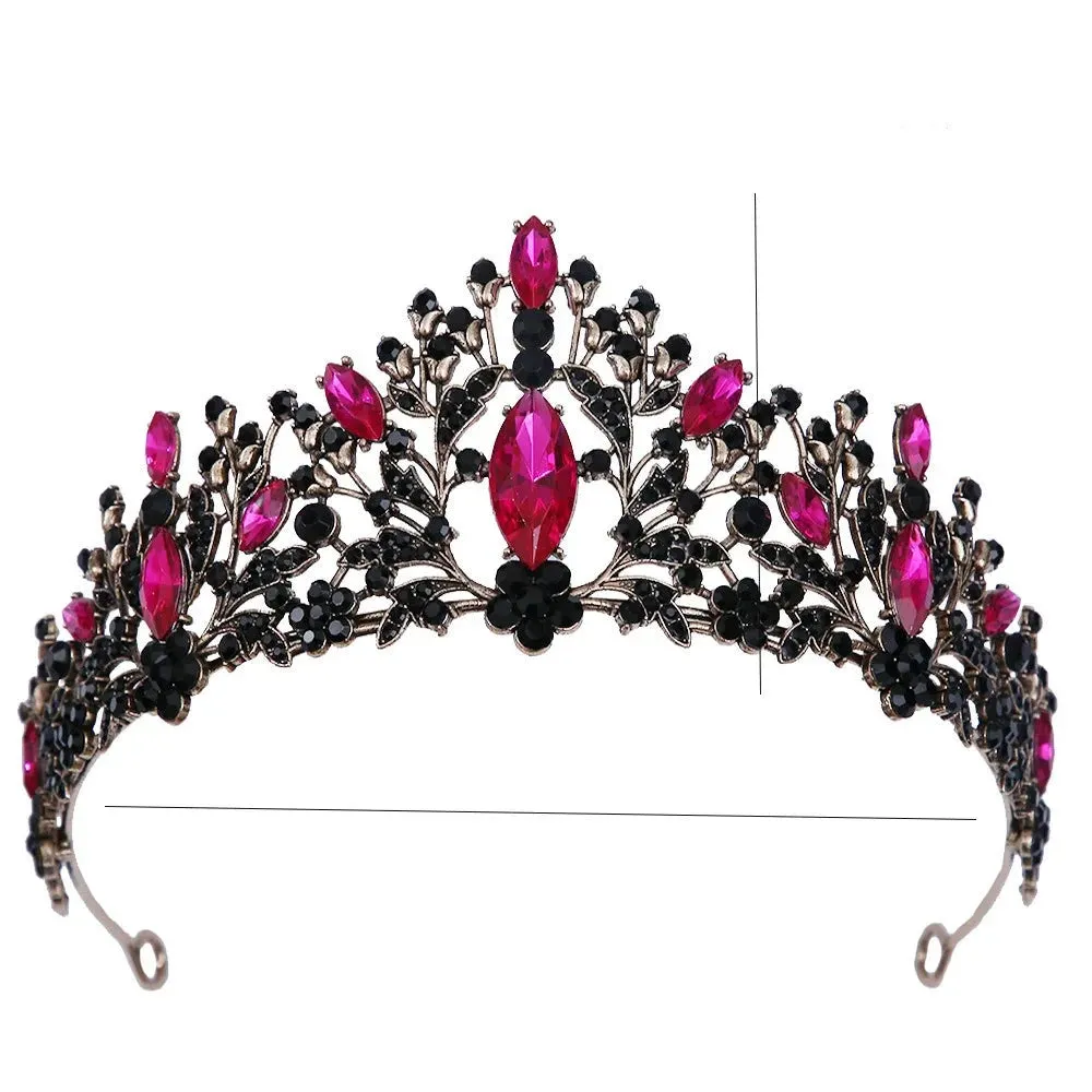 Old Fashion Crystal Tiara Crowns  Party Bridal Hair Accessories